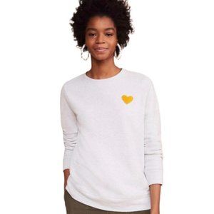 Lou & Grey Gray Sweatshirt with Yellow Heart XS